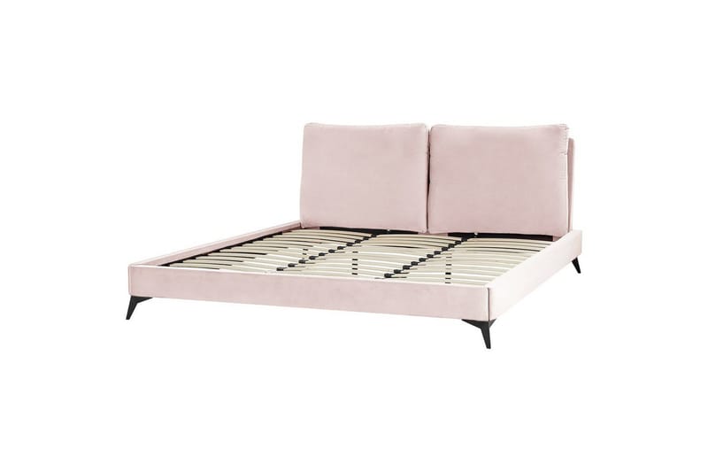 Seng med lamellramme Melle, Rosa, Svart/Fløyel, Rosa, svart/fløyel, Rosa, Svart/Velur, Rosa, Svart/Sateng, 180x200 cm
