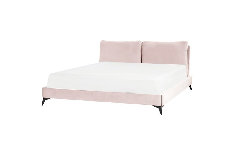 Seng med lamellramme Melle - Rosa, Svart/Fløyel, Rosa, svart/fløyel, Rosa, Svart/Velur, Rosa, Svart/Sateng, 180x200 cm - Møbler - Senger - Sengeramme & sengestamme