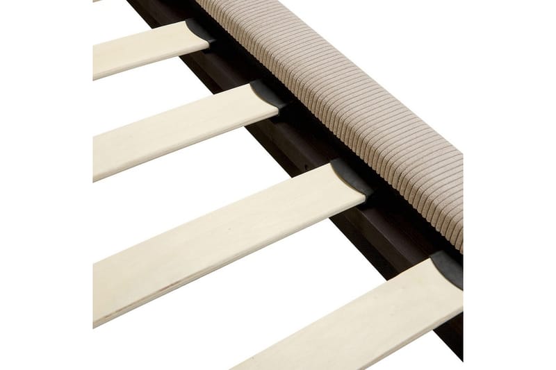 Seng med lamellramme Melle - Taupe/Manchesterstoff, Taupe/cordfløyel, 140x200 cm - Møbler - Senger - Sengeramme & sengestamme