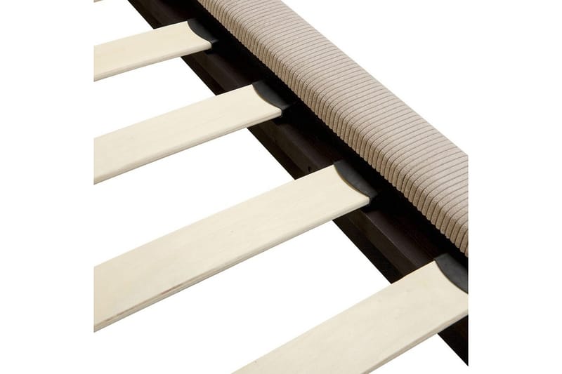 Seng med lamellramme Melle - Taupe/Manchesterstoff, Taupe/cordfløyel, 140x200 cm - Møbler - Senger - Sengeramme & sengestamme