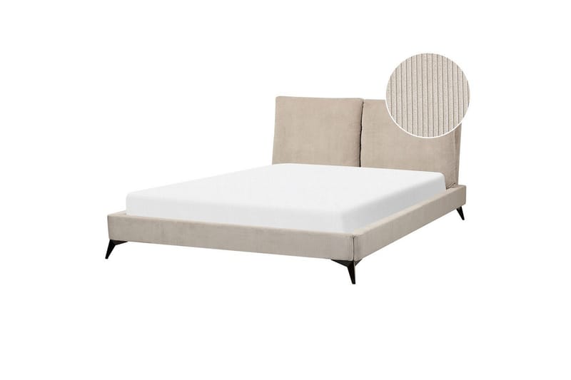 Seng med lamellramme Melle - Taupe/Manchesterstoff, Taupe/cordfløyel, 160x200 cm - Møbler - Senger - Sengeramme & sengestamme