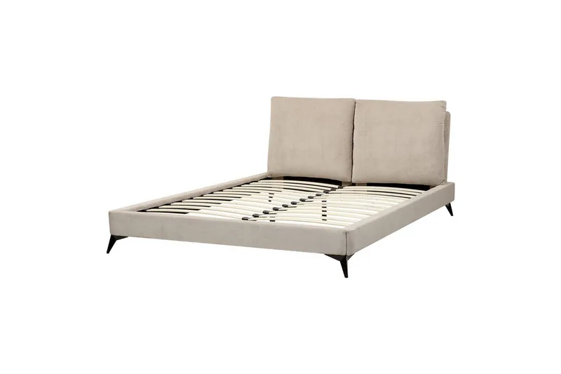 Seng med lamellramme Melle - Taupe/Manchesterstoff, Taupe/cordfløyel, 160x200 cm - Møbler - Senger - Sengeramme & sengestamme