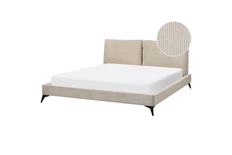Seng med lamellramme Melle - Taupe/Manchesterstoff, Taupe/cordfløyel, 180x200 cm - Møbler - Senger - Sengeramme & sengestamme