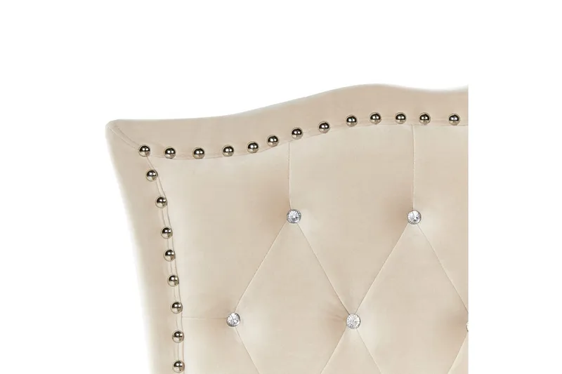 Seng med lamellramme Metz - Beige, Sølv/Fløyel, 90x200 cm - Møbler - Senger - Sengeramme & sengestamme