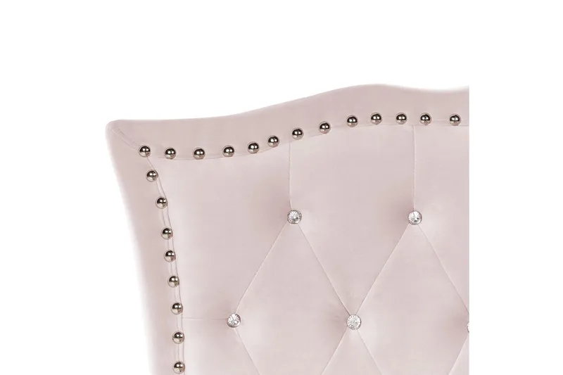 Seng med lamellramme Metz - Rosa, Sølv/Velur, Rosa, Sølv/Fløyel, 90x200 cm - Møbler - Senger - Sengeramme & sengestamme