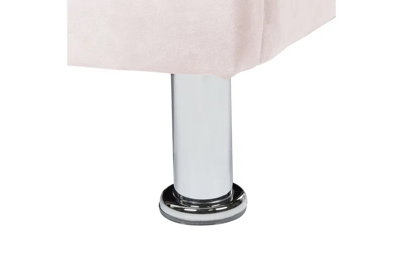 Seng med lamellramme Metz - Rosa, Sølv/Velur, Rosa, Sølv/Fløyel, 90x200 cm - Møbler - Senger - Sengeramme & sengestamme