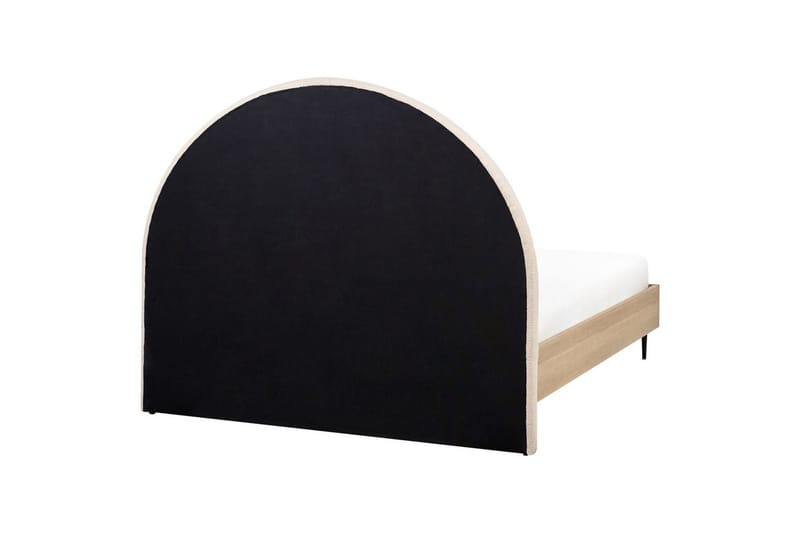 Seng med lamellramme Millay - Beige, lyst tre, svart/bouclé, Beige, lyst tre, svart/Bouclé, 140x200 cm - Møbler - Senger - Sengeramme & sengestamme