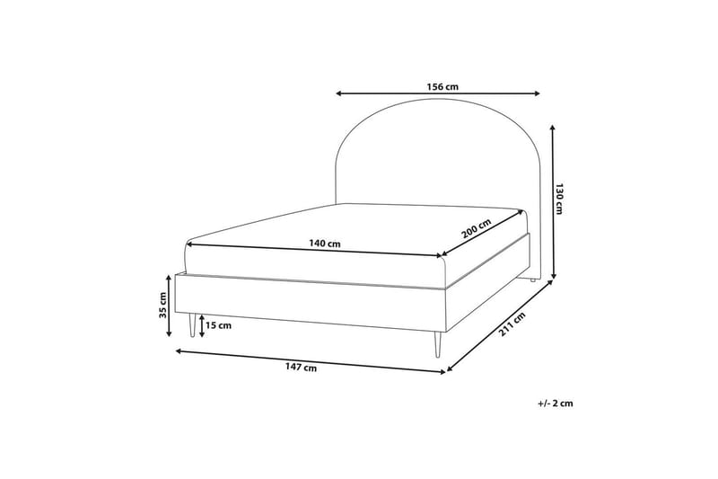 Seng med lamellramme Millay - Beige, lyst tre, svart/bouclé, Beige, lyst tre, svart/Bouclé, 140x200 cm - Møbler - Senger - Sengeramme & sengestamme