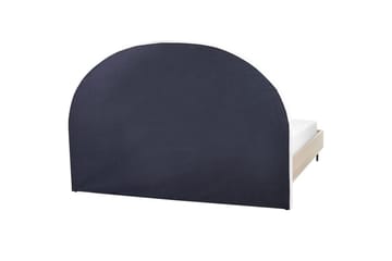 Seng med lamellramme Millay - Hvit, lyst tre, svart/Polyester, Hvit, lyst treverk, svart/polyester, 180x200 cm - Møbler - Senger - Sengeramme & sengestamme