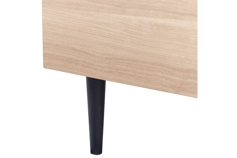 Seng med lamellramme Millay - Hvit, lyst tre, svart/Polyester, Hvit, lyst treverk, svart/polyester, 180x200 cm - Møbler - Senger - Sengeramme & sengestamme