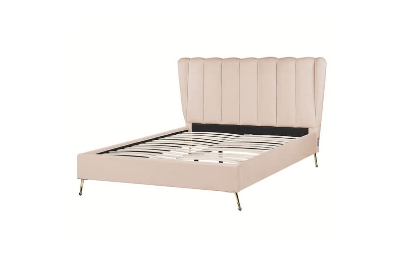 Seng med lamellramme Miribel, Beige, gull, 140x200 cm