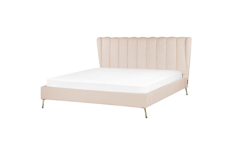 Seng med lamellramme Miribel - Beige, gull, 180x200 cm - Møbler - Senger - Sengeramme & sengestamme