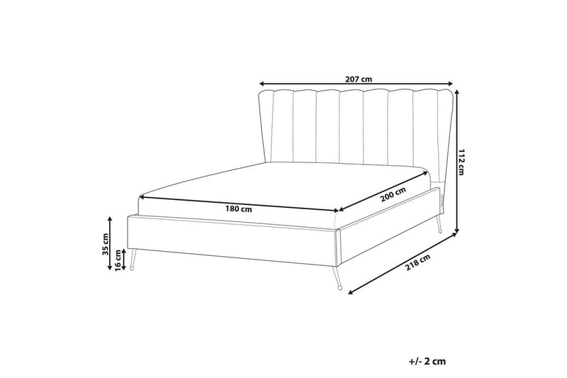 Seng med lamellramme Miribel - Beige, gull, 180x200 cm - Møbler - Senger - Sengeramme & sengestamme