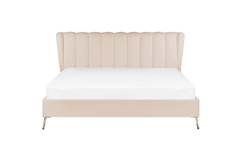 Seng med lamellramme Miribel - Beige, gull, 180x200 cm - Møbler - Senger - Sengeramme & sengestamme