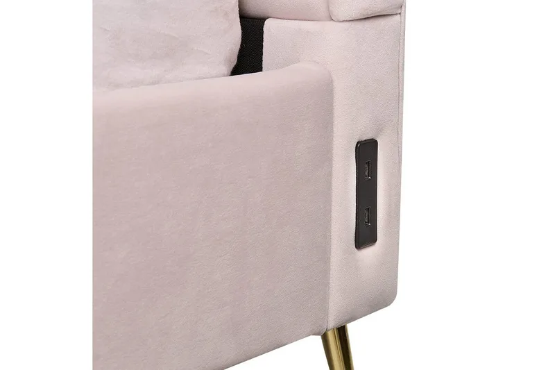 Seng med lamellramme Miribel - Rosa, gull, 140x200 cm - Møbler - Senger - Sengeramme & sengestamme