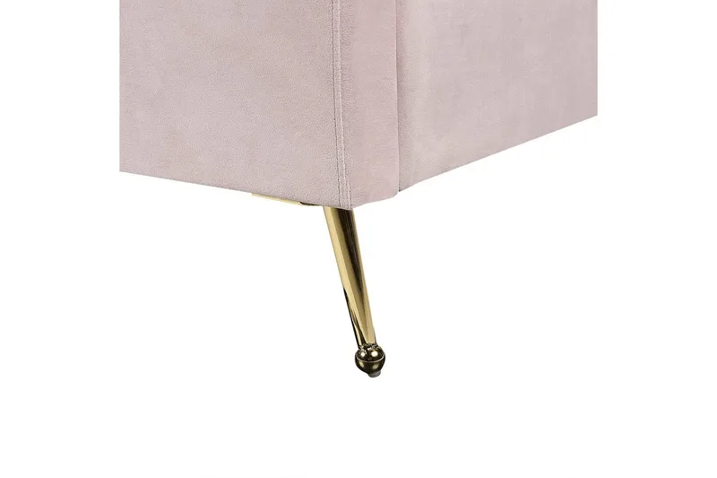 Seng med lamellramme Miribel - Rosa, gull, 140x200 cm - Møbler - Senger - Sengeramme & sengestamme