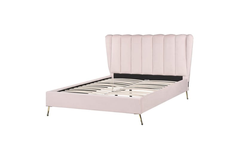 Seng med lamellramme Miribel, Rosa, gull, 140x200 cm