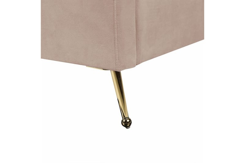 Seng med lamellramme Miribel - Taupe, gull, 160x200 cm - Møbler - Senger - Sengeramme & sengestamme