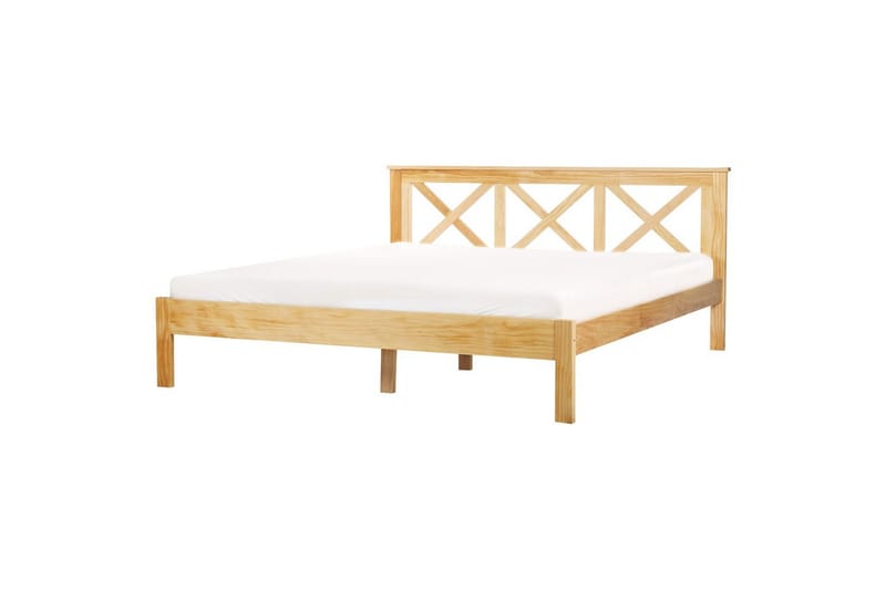 Seng med lamellramme Tannay, Lyst tre, 180x200 cm