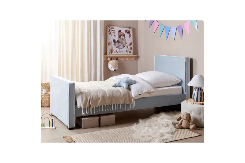 Seng med lamellramme Teenie - Blå, Svart - Møbler - Senger - Sengeramme & sengestamme