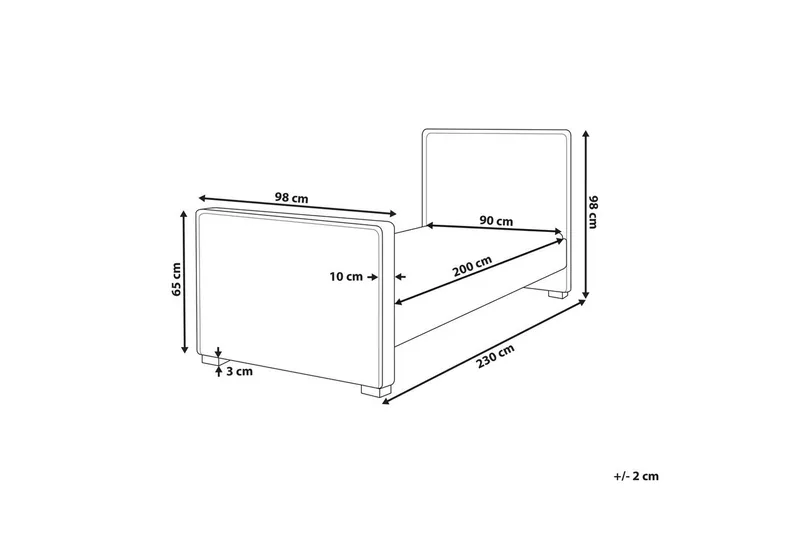 Seng med lamellramme Teenie - Blå, Svart - Møbler - Senger - Sengeramme & sengestamme