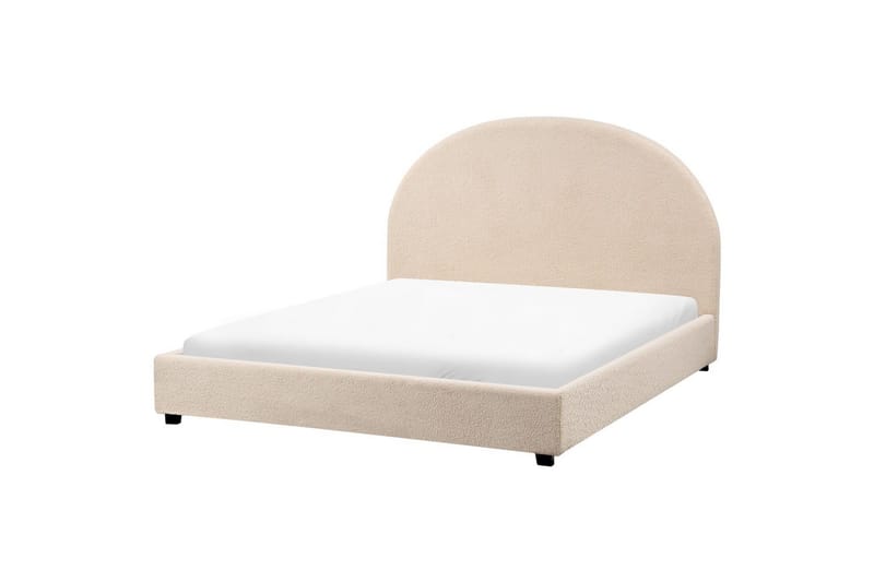 Seng med lamellramme Vaucluse - Beige/Bouclé, 140x200 cm - Møbler - Senger - Sengeramme & sengestamme