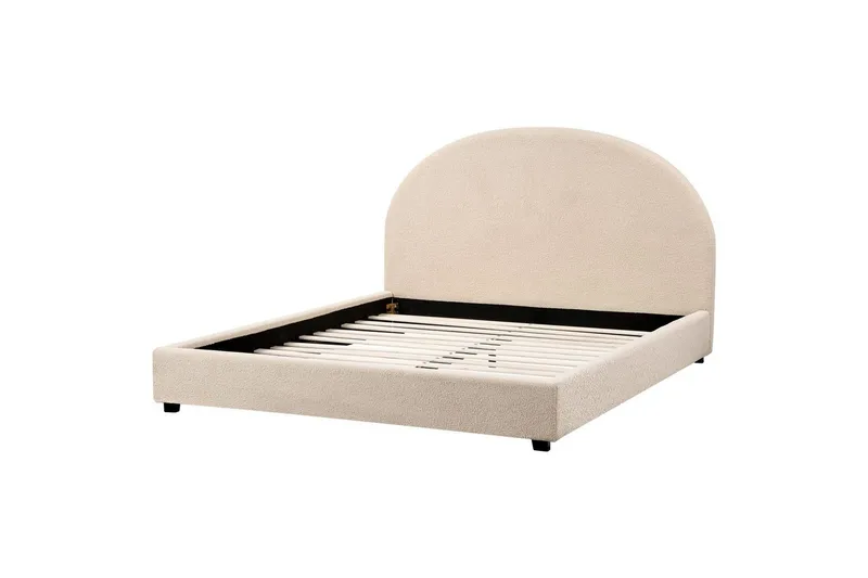Seng med lamellramme Vaucluse - Beige/Bouclé, 160x200 cm - Møbler - Senger - Sengeramme & sengestamme