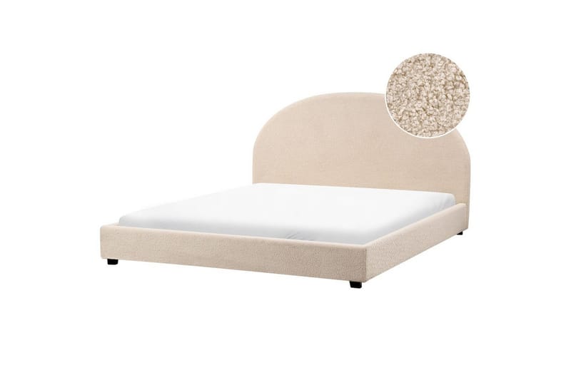 Seng med lamellramme Vaucluse - Beige/Bouclé, 180x200 cm - Møbler - Senger - Sengeramme & sengestamme