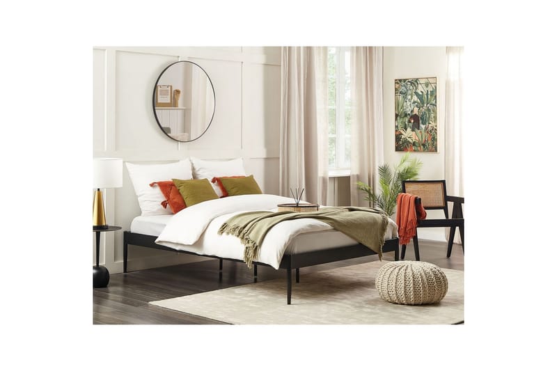Seng med lamellramme Vaurs - Svart, 140x200 cm - Møbler - Senger - Sengeramme & sengestamme