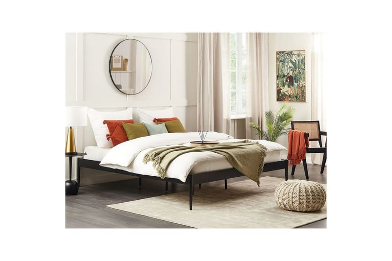 Seng med lamellramme Vaurs - Svart, 180x200 cm - Møbler - Senger - Sengeramme & sengestamme