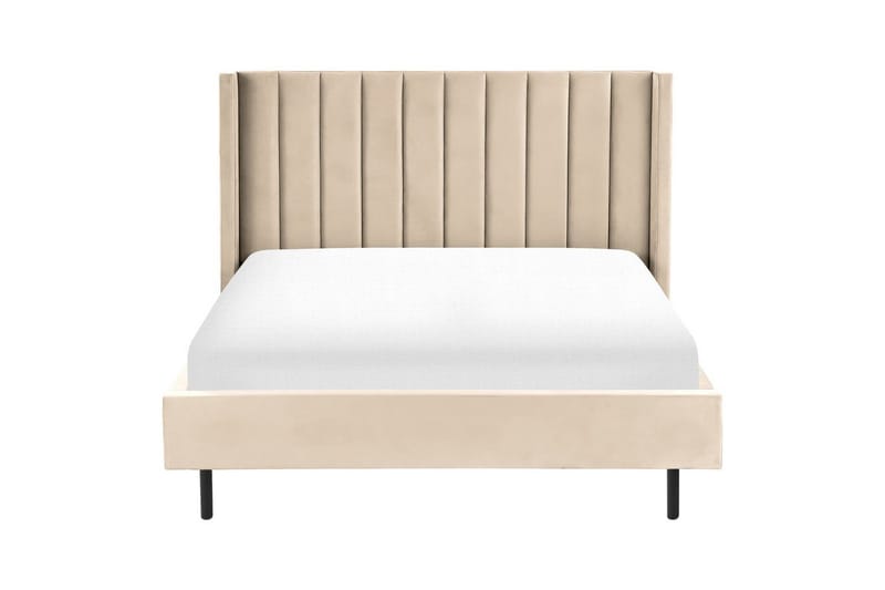 Seng med lamellramme Villette - Beige, svart, 140x200 cm - Møbler - Senger - Sengeramme & sengestamme