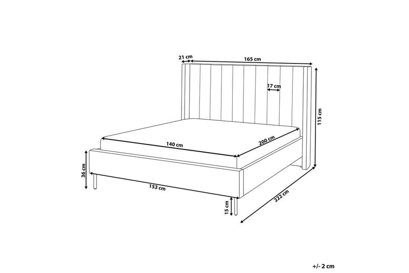 Seng med lamellramme Villette - Beige, svart, 140x200 cm - Møbler - Senger - Sengeramme & sengestamme