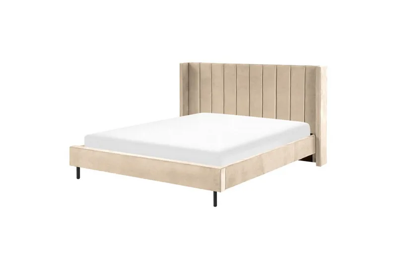 Seng med lamellramme Villette - Beige, svart, 180x200 cm - Møbler - Senger - Sengeramme & sengestamme