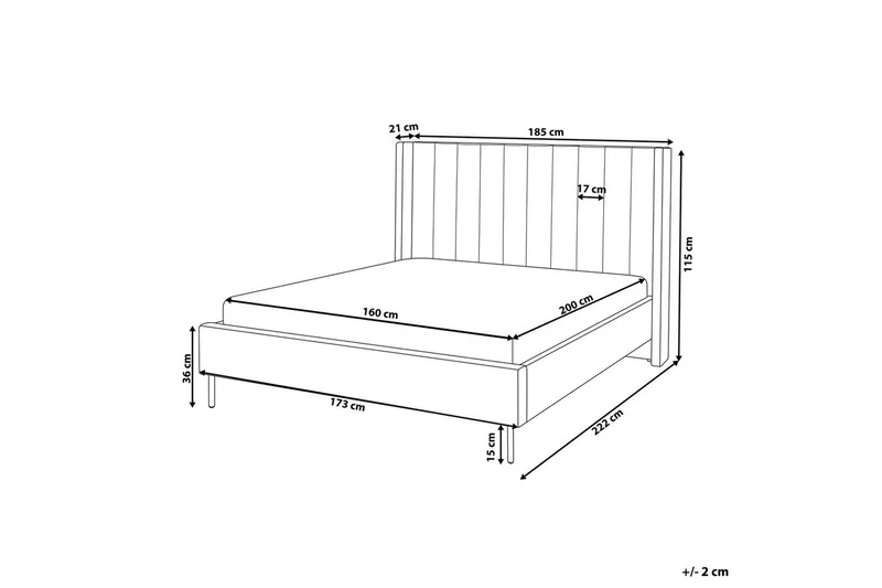 Seng med lamellramme Villette - Blå, Svart, 160x200 cm - Møbler - Senger - Sengeramme & sengestamme