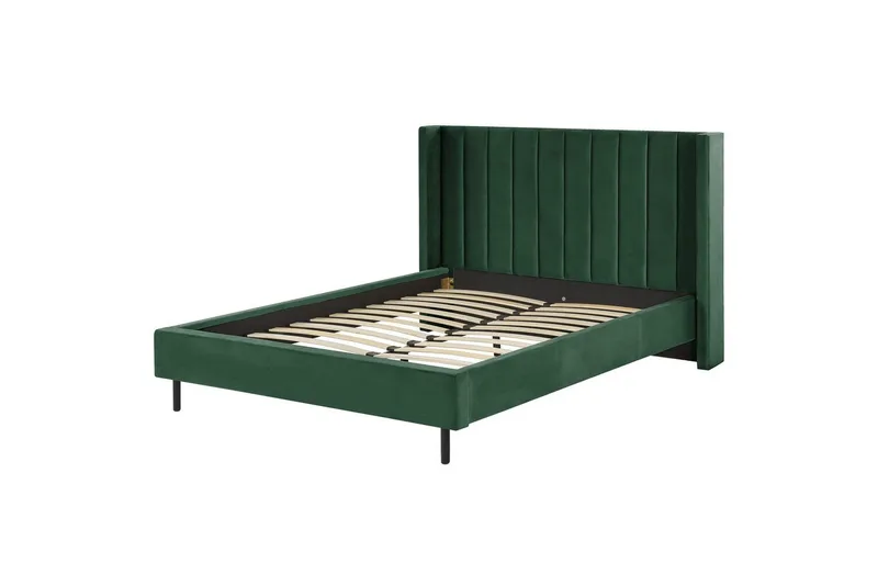 Seng med lamellramme Villette, Grønn, svart, Grønn, Svart, 140x200 cm