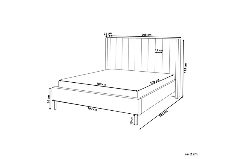 Seng med lamellramme Villette - Taupe, gull, 180x200 cm - Møbler - Senger - Sengeramme & sengestamme