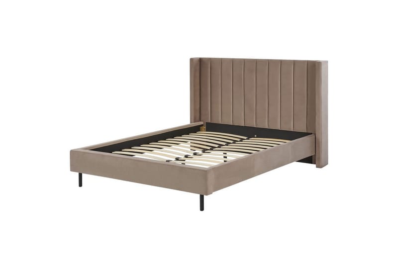 Seng med lamellramme Villette - Taupe, svart, 140x200 cm - Møbler - Senger - Sengeramme & sengestamme