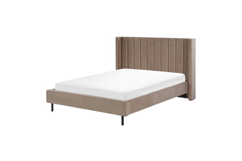 Seng med lamellramme Villette - Taupe, svart, 140x200 cm - Møbler - Senger - Sengeramme & sengestamme