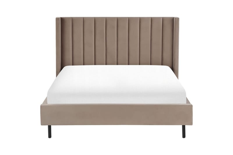 Seng med lamellramme Villette - Taupe, svart, 140x200 cm - Møbler - Senger - Sengeramme & sengestamme