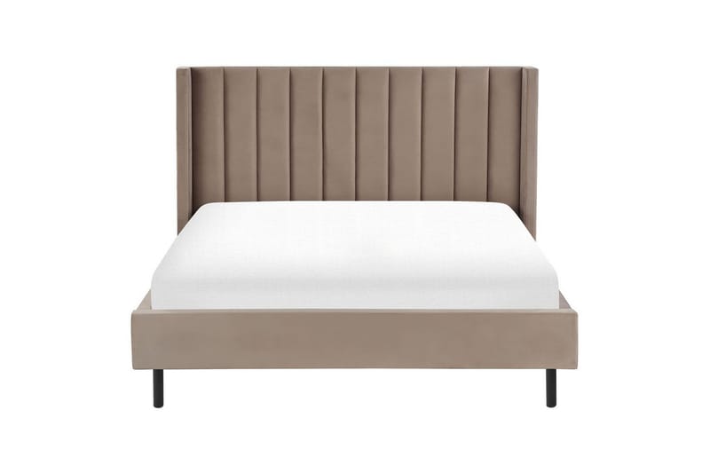Seng med lamellramme Villette - Taupe, svart, 160x200 cm - Møbler - Senger - Sengeramme & sengestamme
