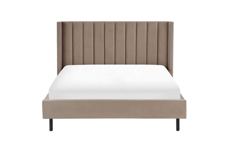 Seng med lamellramme Villette - Taupe, svart, 160x200 cm - Møbler - Senger - Sengeramme & sengestamme