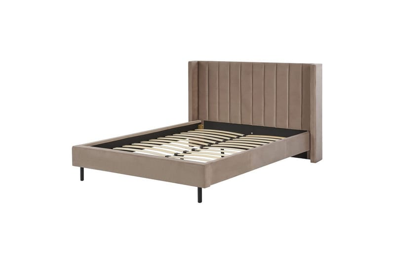 Seng med lamellramme Villette - Taupe, svart, 160x200 cm - Møbler - Senger - Sengeramme & sengestamme