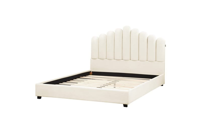 Seng med lamellramme Vincennes, Hvit, Svart, 160x200 cm