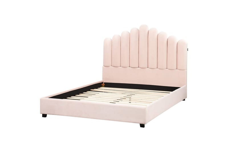 Seng med lamellramme Vincennes - Rosa, Svart, 140x200 cm - Møbler - Senger - Sengeramme & sengestamme