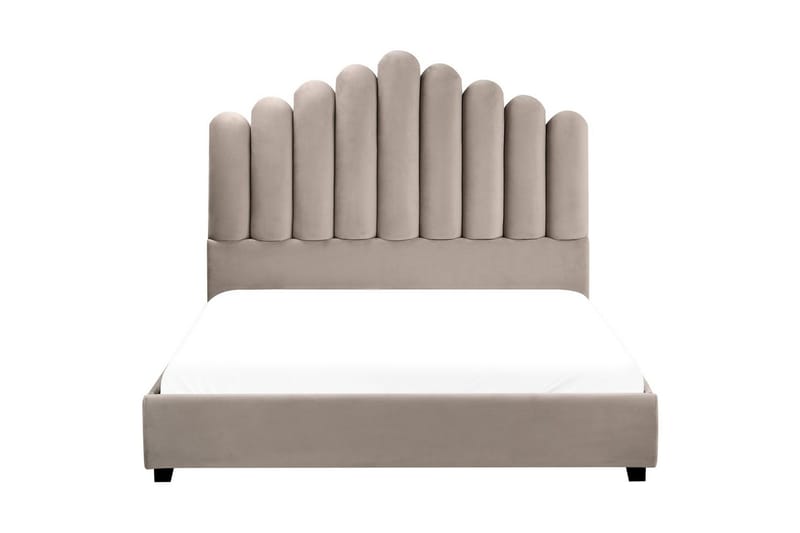 Seng med lamellramme Vincennes - Taupe, svart, 140x200 cm - Møbler - Senger - Sengeramme & sengestamme