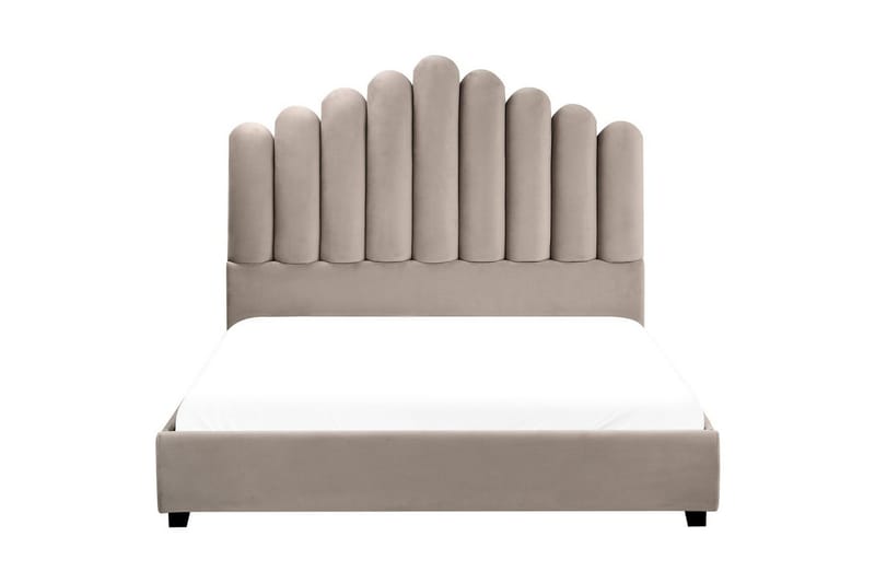 Seng med lamellramme Vincennes - Taupe, svart, 140x200 cm - Møbler - Senger - Sengeramme & sengestamme