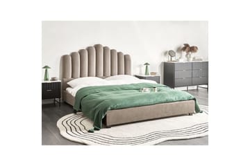 Seng med lamellramme Vincennes - Taupe, svart, 160x200 cm - Møbler - Senger - Sengeramme & sengestamme
