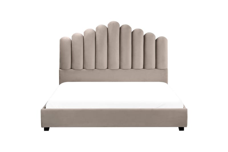 Seng med lamellramme Vincennes - Taupe, svart, 160x200 cm - Møbler - Senger - Sengeramme & sengestamme