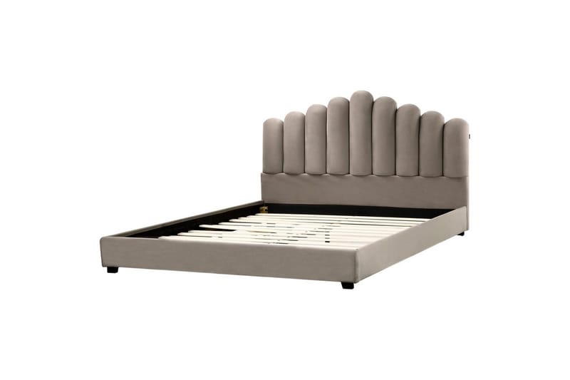 Seng med lamellramme Vincennes - Taupe, svart, 180x200 cm - Møbler - Senger - Sengeramme & sengestamme