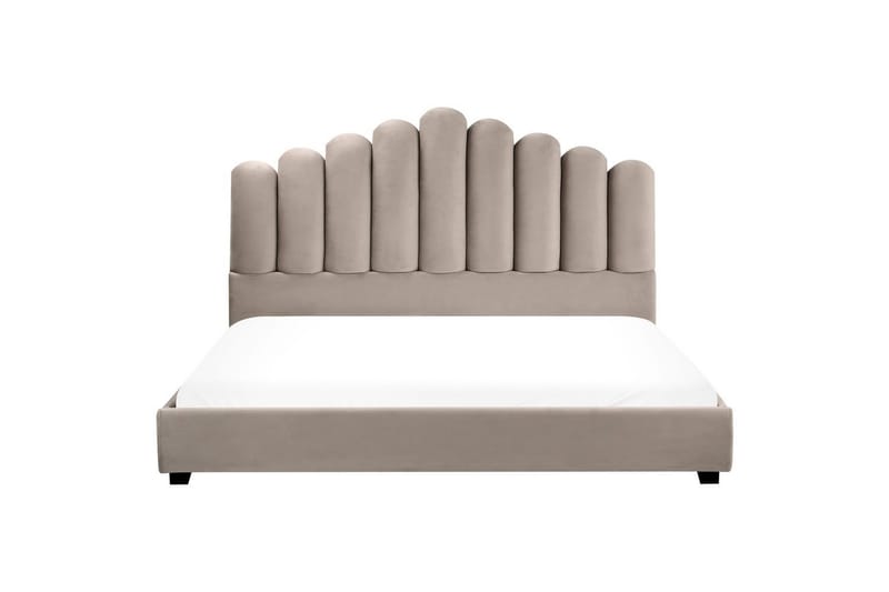Seng med lamellramme Vincennes - Taupe, svart, 180x200 cm - Møbler - Senger - Sengeramme & sengestamme
